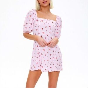 NWT Forever 21 Floral Pink Dress Sz S